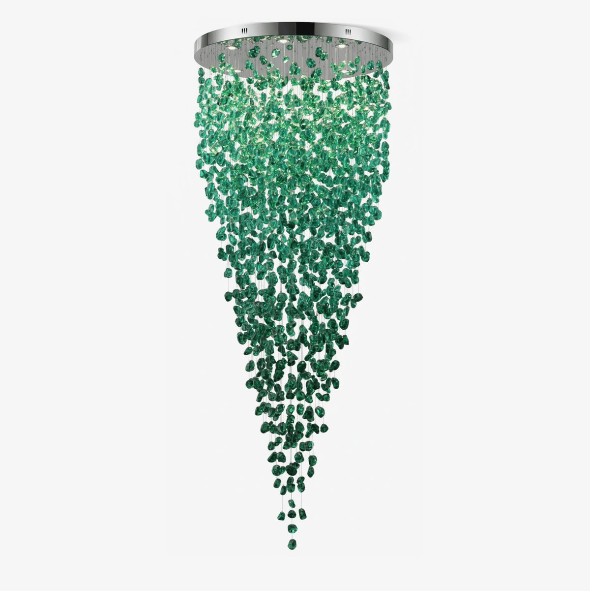 Spiral Cascading Crystal Stone Chandelier