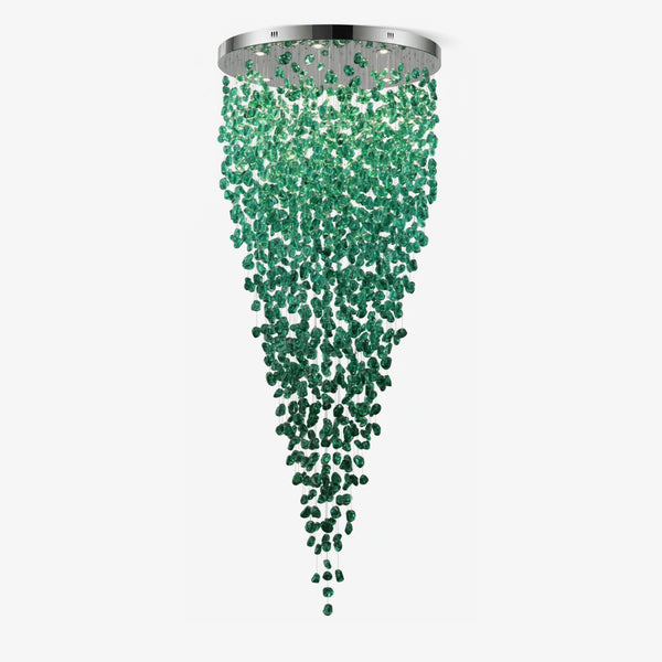 Spiral Cascading Crystal Stone Chandelier