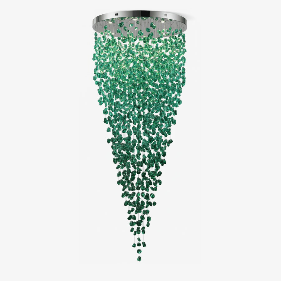 Spiral Cascading Crystal Stone Chandelier