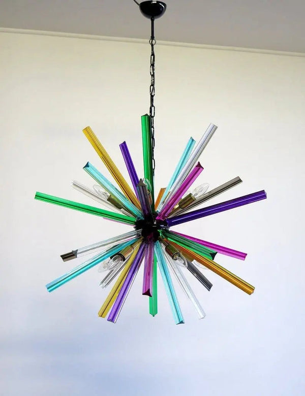 Sputnik Multicolor Glass Prism Chandelier