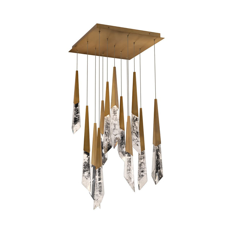 Square Grid Crystal Prism Cluster Pendant