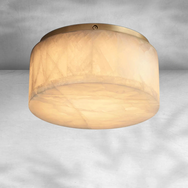 Stacked Calcite Ring Flush Mount