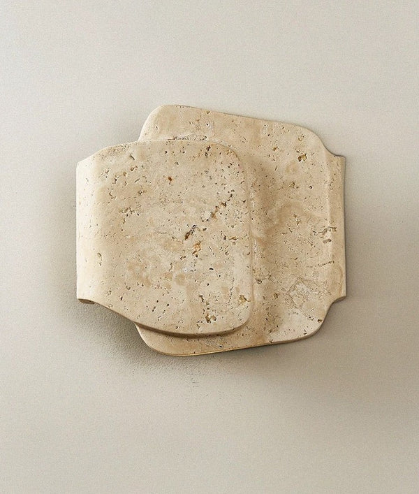 Stacked Rounded Travertine Up and Down Wall Sconce