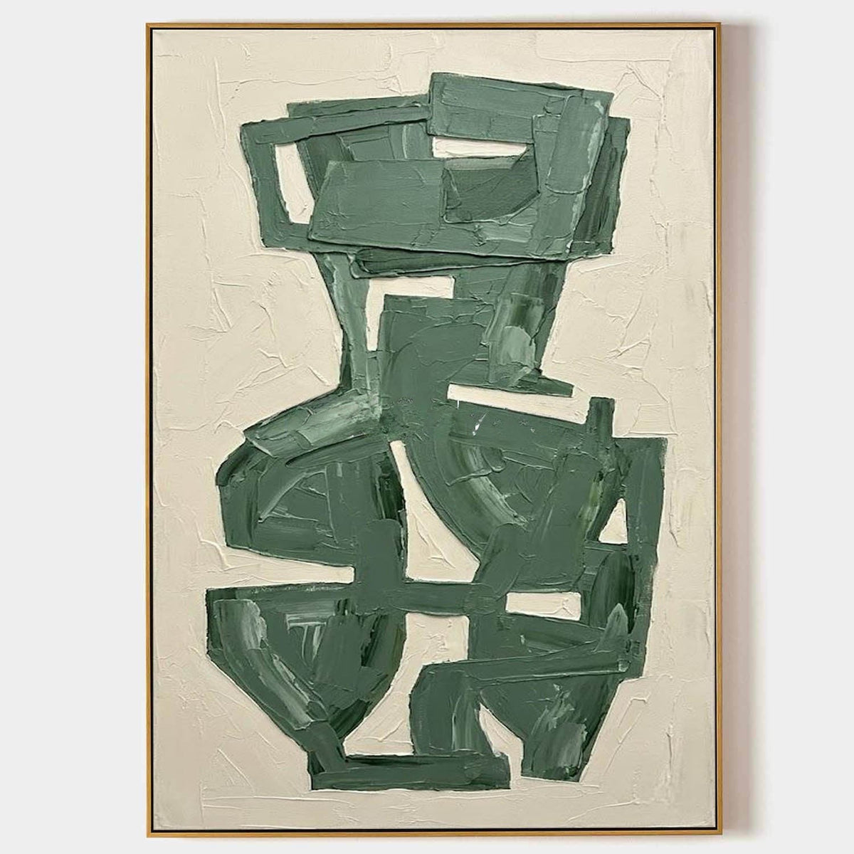 Stacked Sage Green Geometric Relief
