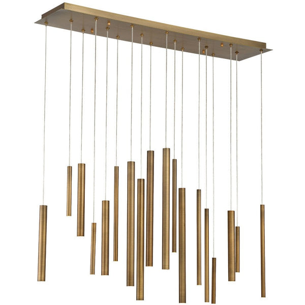 Staggered Aluminum Tube Cluster Linear Pendant