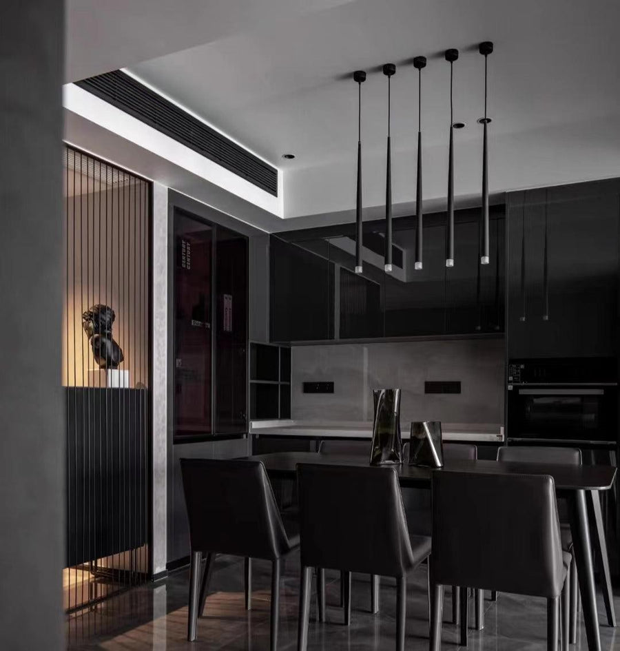 Staggered Black Iron Cone Cluster Chandelier