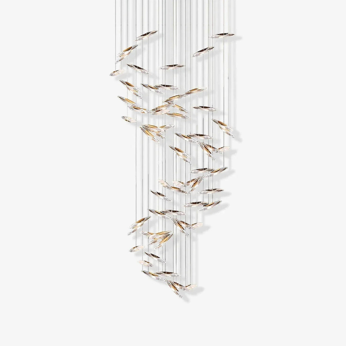 Staggered Crystal Pendant Cluster Chandelier