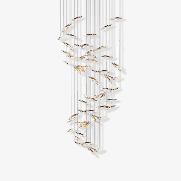 Staggered Crystal Pendant Cluster Chandelier