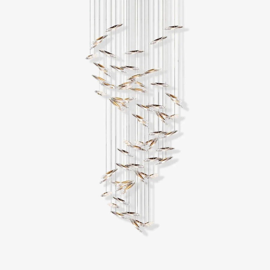 Staggered Crystal Pendant Cluster Chandelier