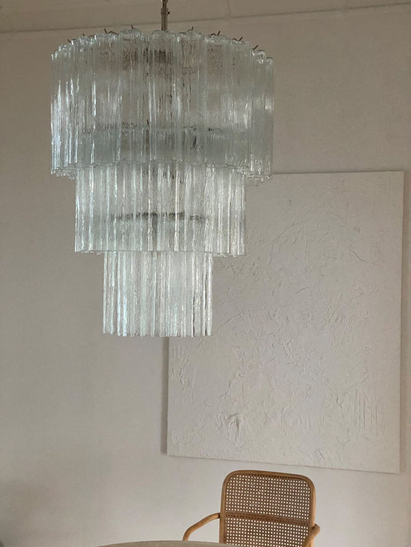 Starburst Clear Glass Tube Chandelier