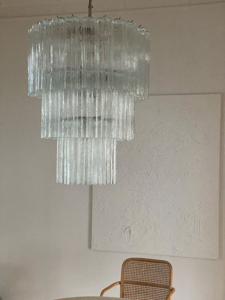 Starburst Clear Glass Tube Chandelier