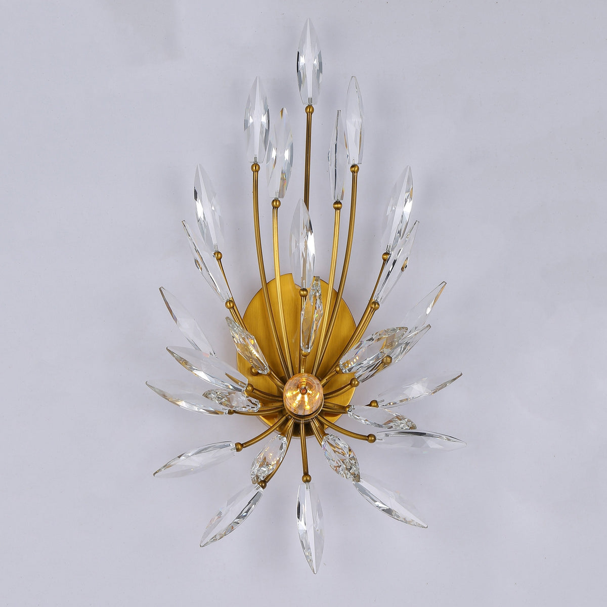 Starburst Crystal Tipped Metal Wall Sconce