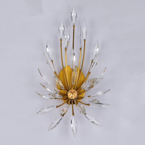 Starburst Crystal Tipped Metal Wall Sconce