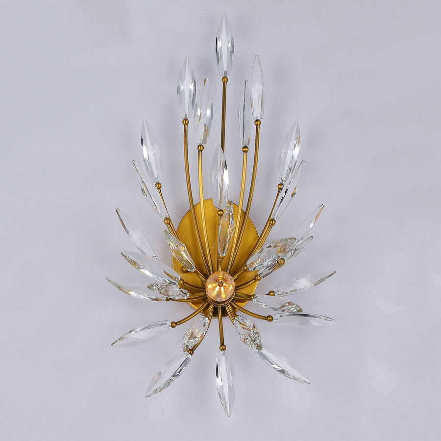 Starburst Crystal Tipped Metal Wall Sconce
