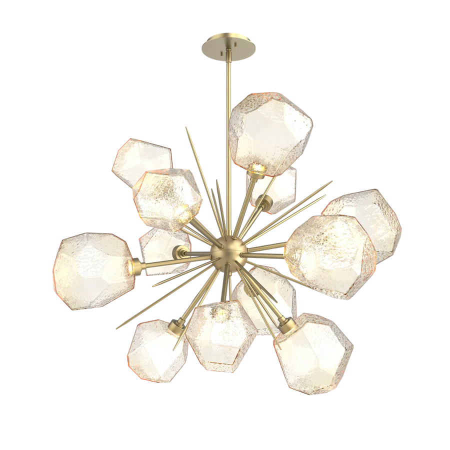Starburst Glass Globe and Brass Chandelier