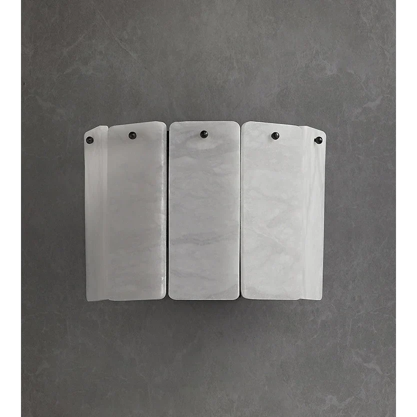 Stepped Tiered Alabaster Slab Wall Sconce