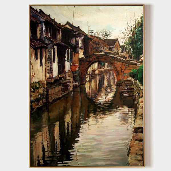 Stone Bridge Over a Quiet Canal