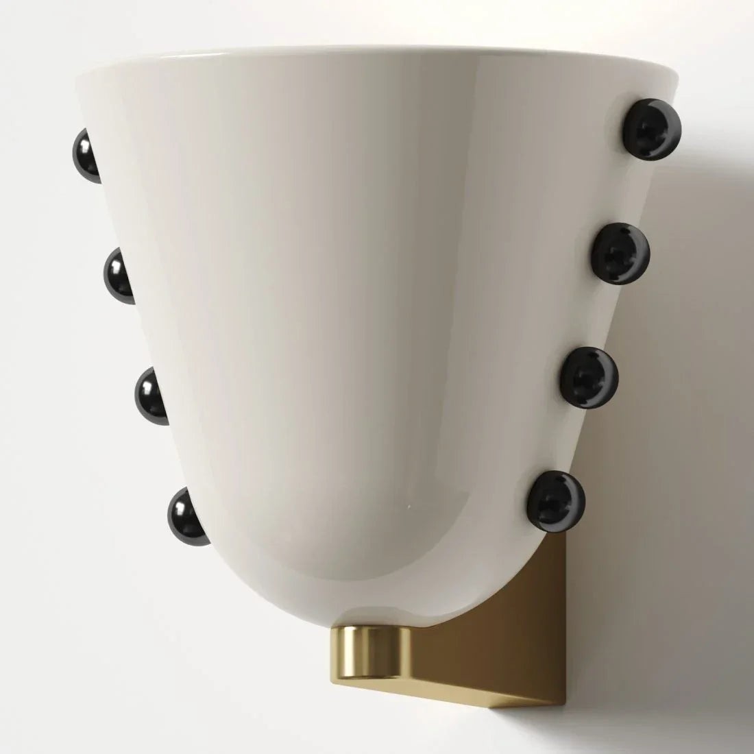 Studded Solid Brass Cone Wall Sconce