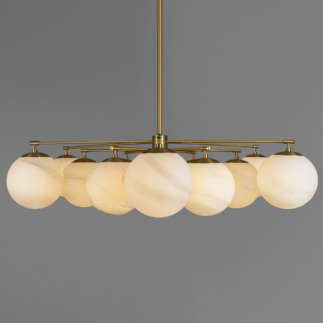 Sunburst Ring Chandelier with Globe Glass Shades