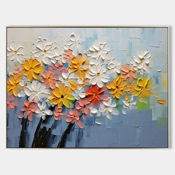 Sunlit Blossoms on Dusky Blue