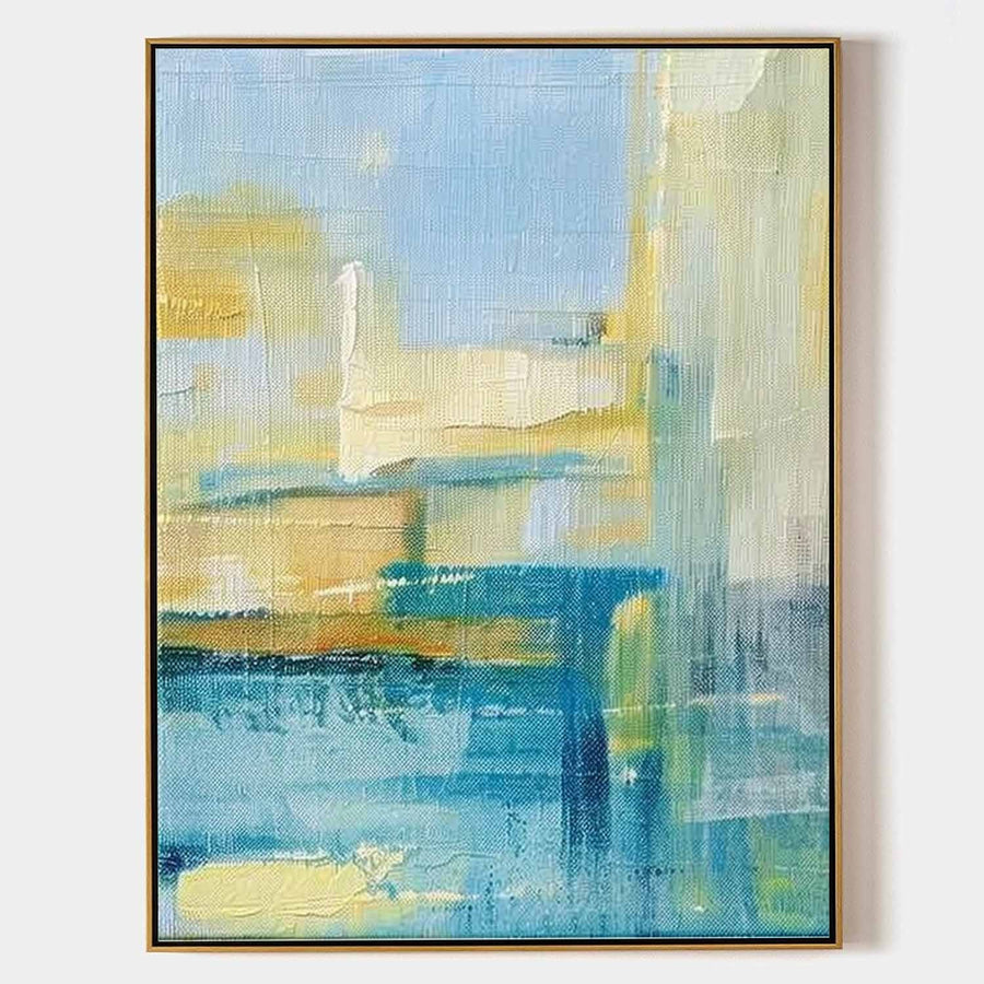 Sunlit Blue and Gold Abstract