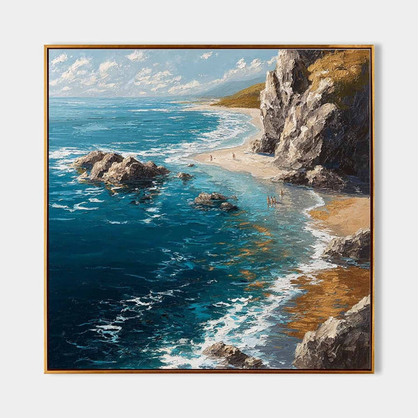 Sunlit Cove Beneath Rocky Cliffs