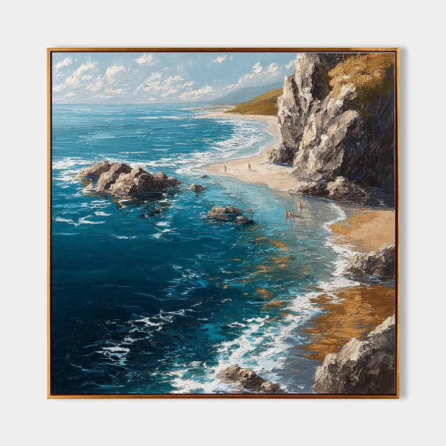 Sunlit Cove Beneath Rocky Cliffs