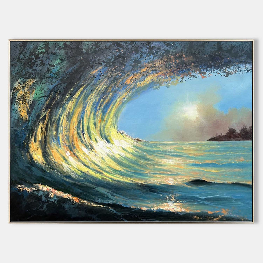 Sunlit Curl of a Breaking Wave