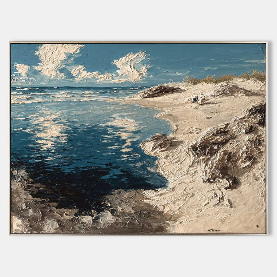 Sunlit Dunes Meeting Blue Tide