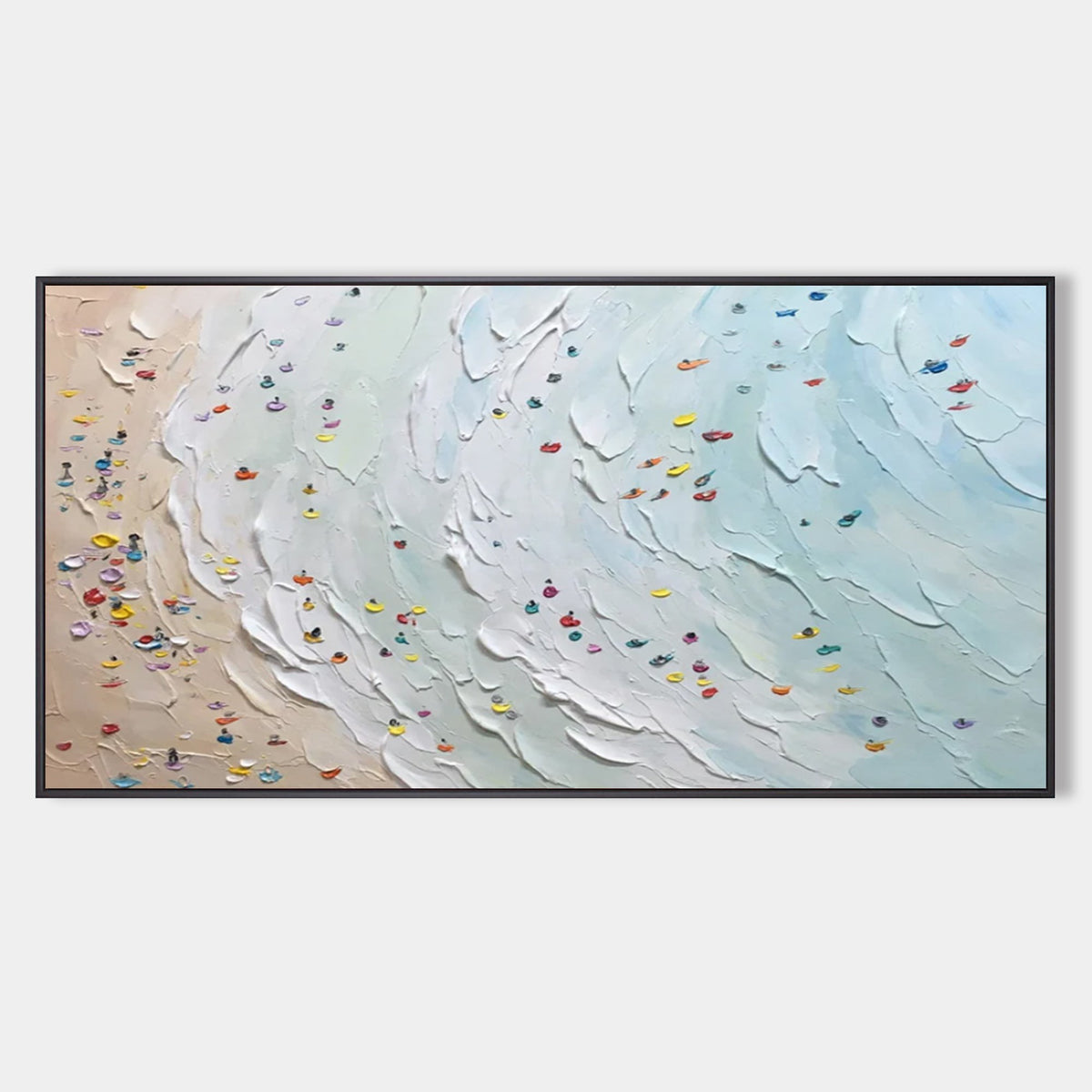 Sunlit Shoreline with Tiny Swimmers