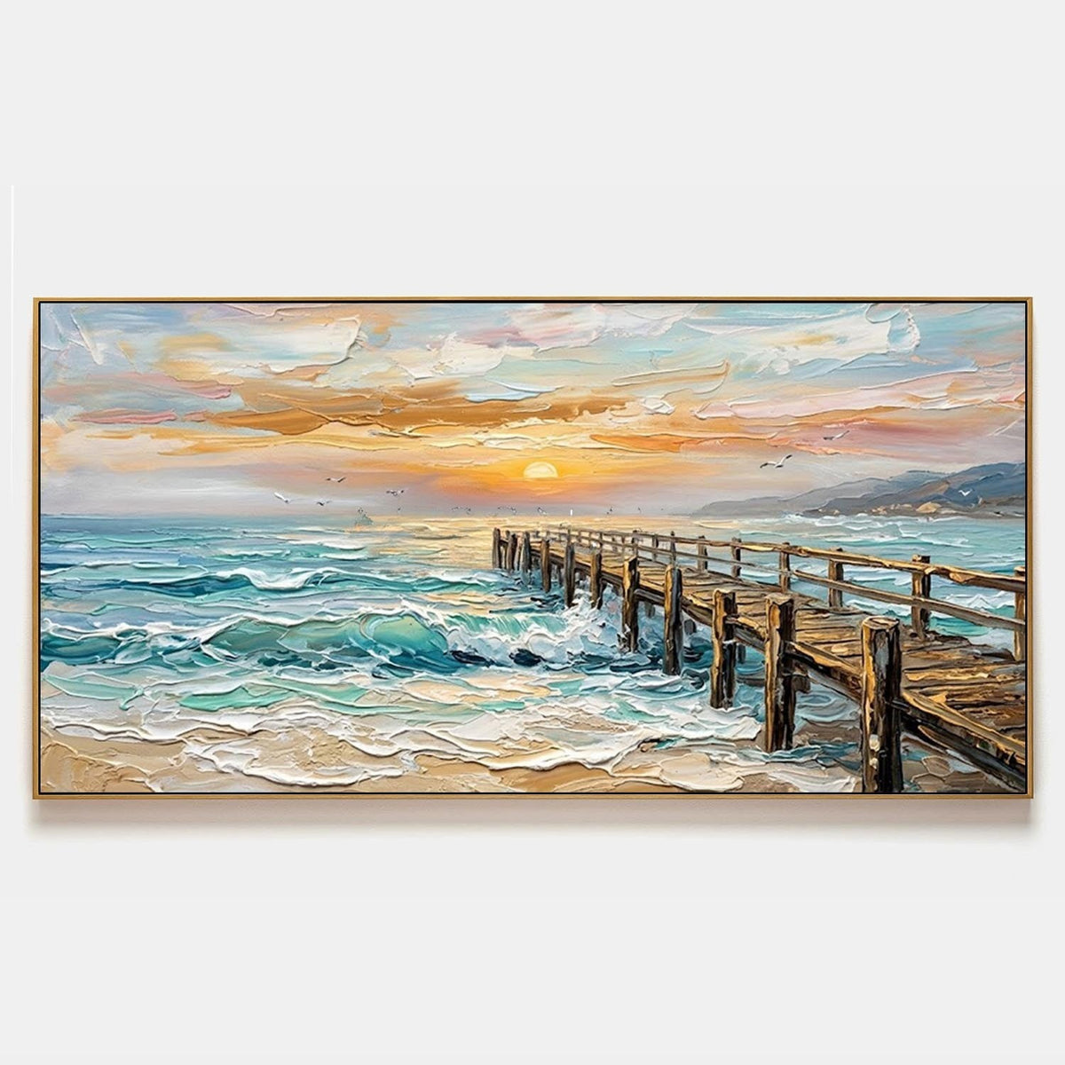 Sunset Pier Over Turquoise Surf