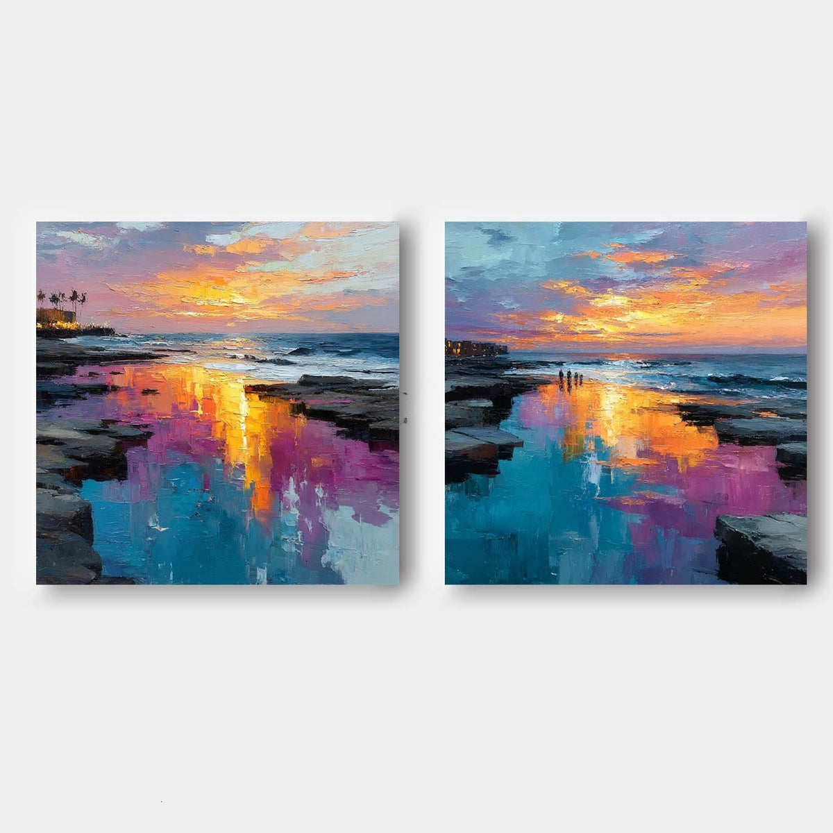 Sunset Tide Pools Diptych