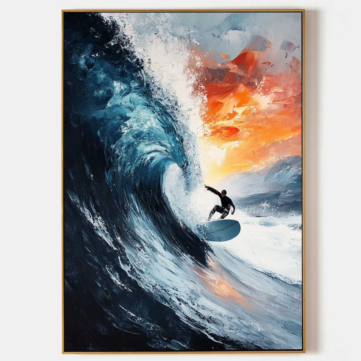 Surfer in the Sunset Barrel