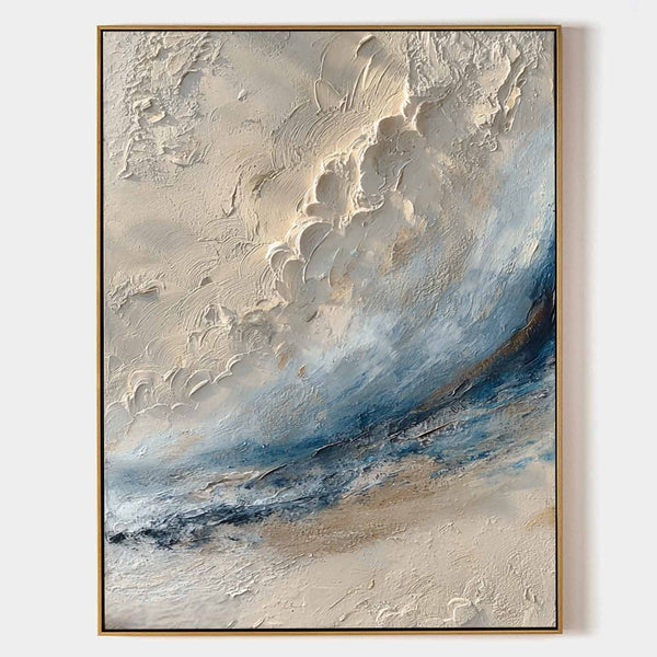 Sweeping Blue Tide in Cream