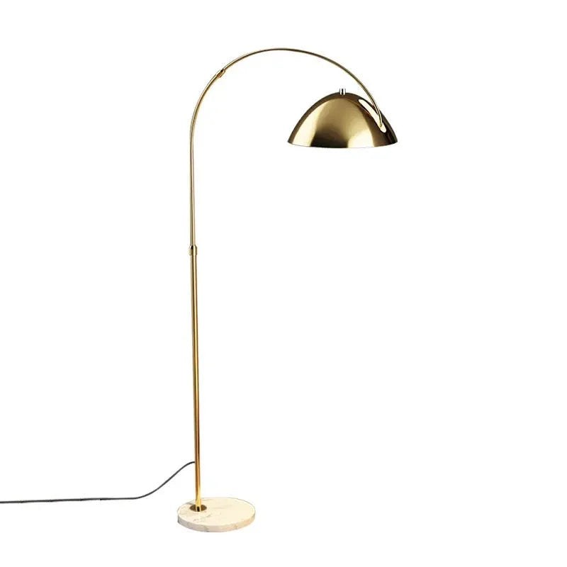 Sweeping Iron Arc Floor Lamp with Solid Shade