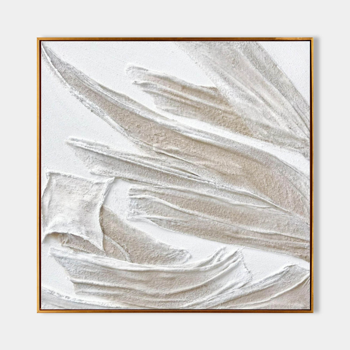 Sweeping Plaster Fronds in Ivory