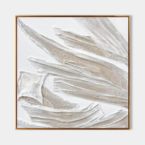 Sweeping Plaster Fronds in Ivory