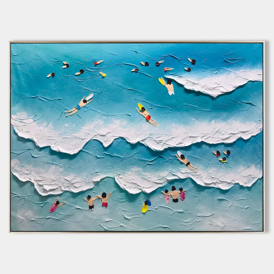 Swimmers in Turquoise Surf