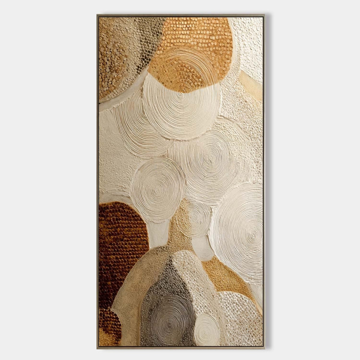 Swirling Cream and Amber Stones