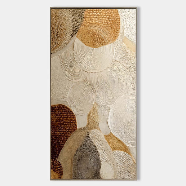 Swirling Cream and Amber Stones