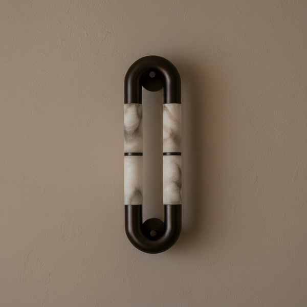 Tall Alabaster Tube Wall Sconce