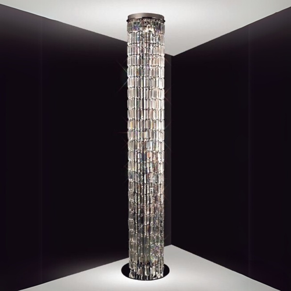 Tall Crystal Drop Cylinder Flush Mount