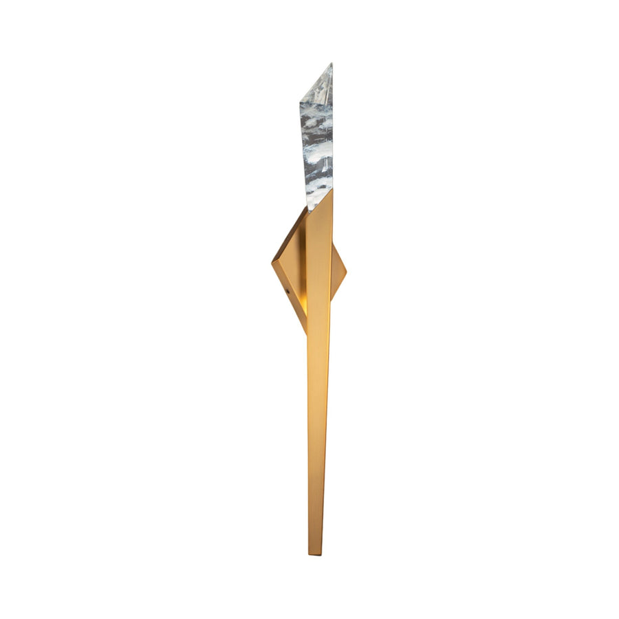 Tall Linear Quartz and Metal Wall Sconce