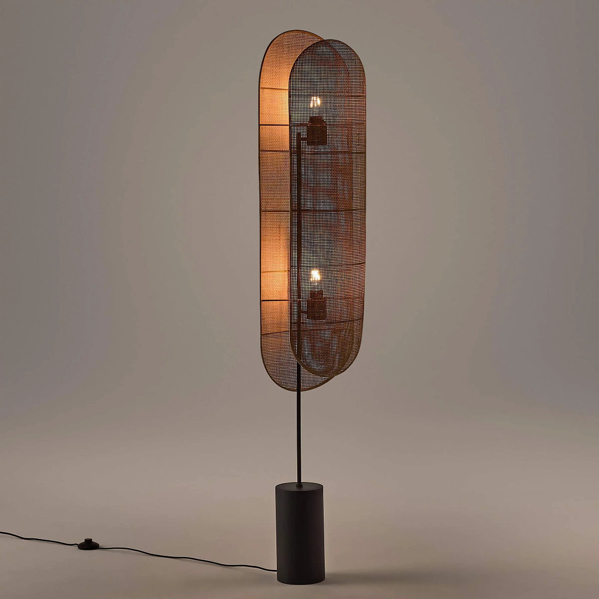 Tall Woven Wicker Lantern Floor Lamp