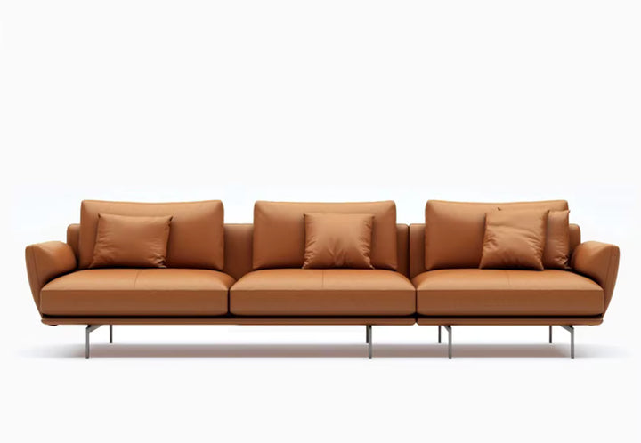 tan leather sofa living room