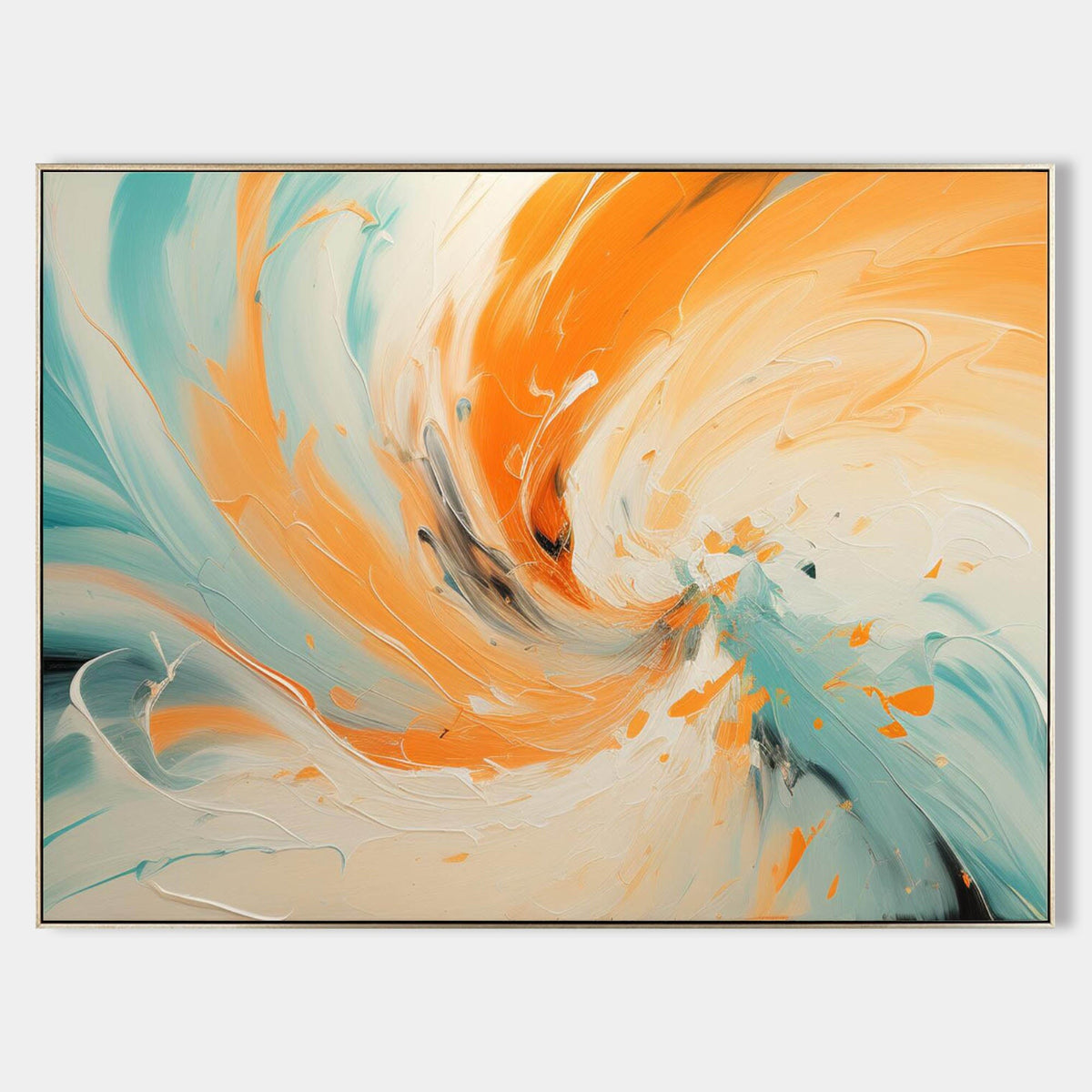 Tangerine and Aqua Swirling Current