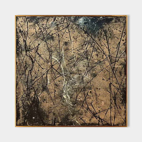 Tangled Black Lines on Tan Earth