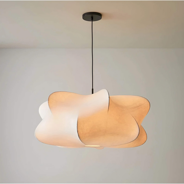 Taut Silk Drum Pendant with Slender Iron Frame