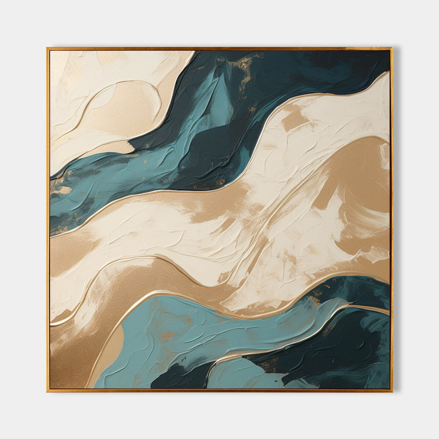 Teal and Gold Flowing Currents