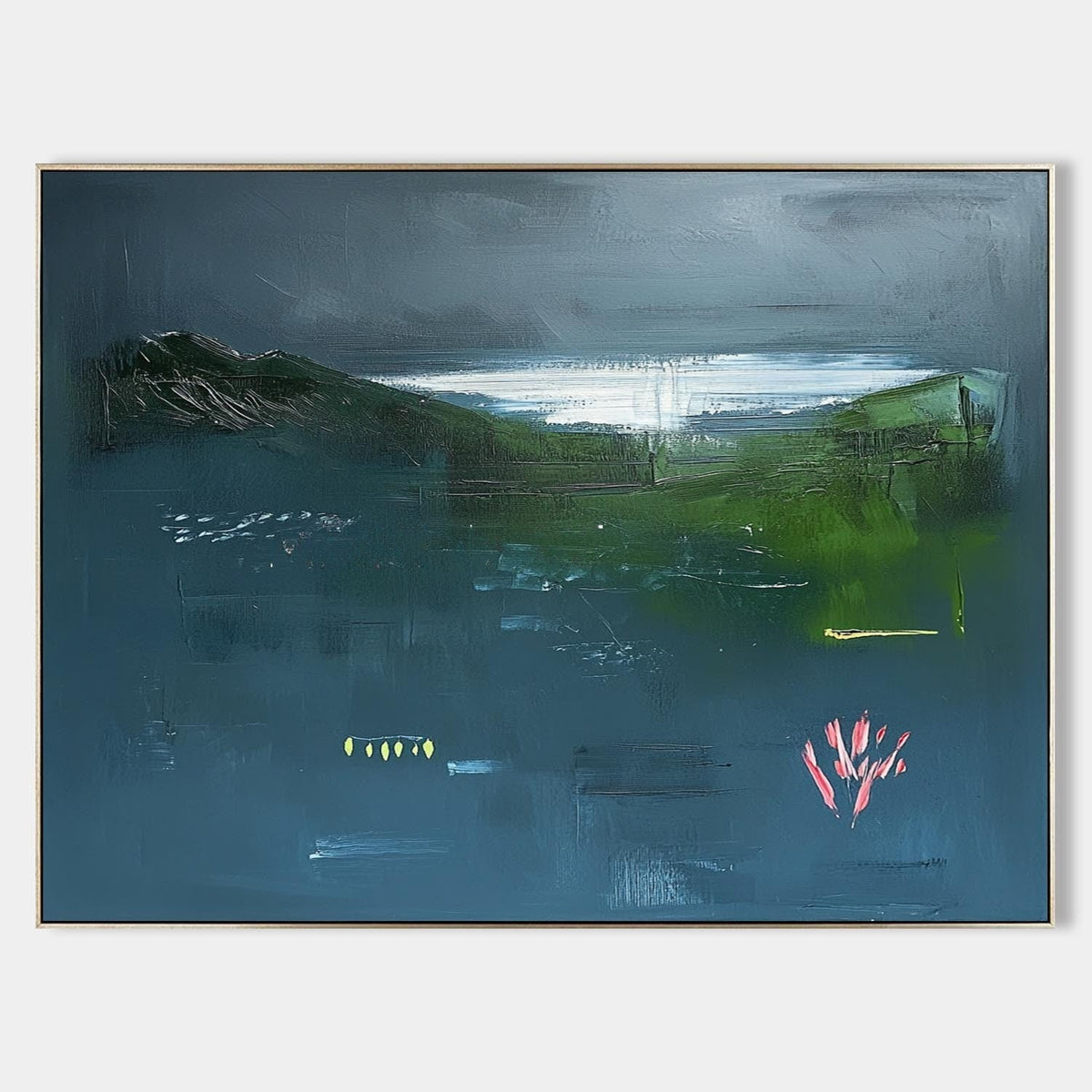 Teal Lake Beneath Storm Light